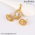 64084-xuping moda 24k dubai banhado a ouro jóias conjunto de jóias com diamantes para as mulheres